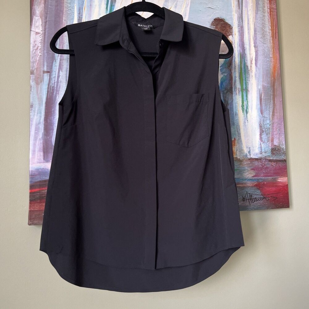 ATHLETA Urbanite II Tank Top Sz S Black Travel Work Commute EUC